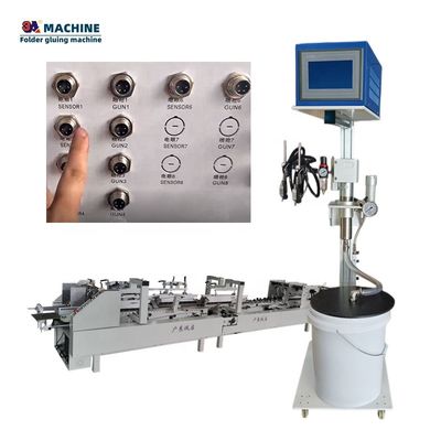 Paper Box Folder Gluer Envelopes Gluing Machine with 6 Channel 2 Guns Box Side Pasting