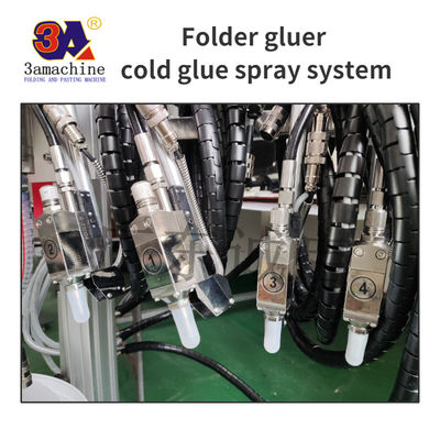 45cm*45cm*135cm High Speed Paperboard Gluer with Four Gun Automatic Cold Glue System