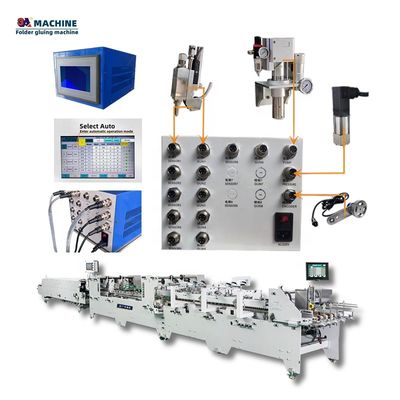 6 Channels 1 Gun Automatic Mini Box Folding Gluing Machine with Pressure Input 2-8Bar