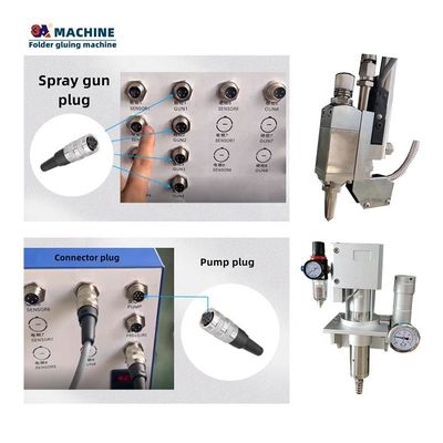 Paper Box Folder Gluer Envelopes Gluing Machine with 6 Channel 2 Guns Box Side Pasting