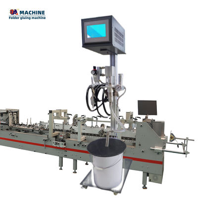 Fully Automatic 6 Channels 5 COLD GLUE GUNS Corrugated Box Making Machine with Output