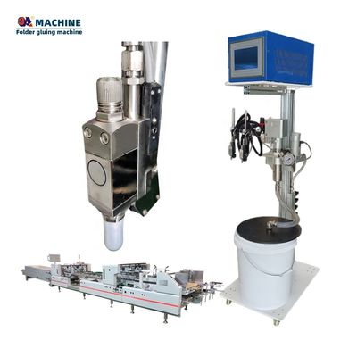 Fully Automatic 6 Channels 5 COLD GLUE GUNS Corrugated Box Making Machine with Output