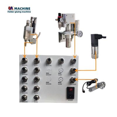 Fully Automatic 6 Channels 5 COLD GLUE GUNS Corrugated Box Making Machine with Output