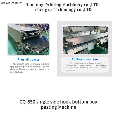 Single Side Hook Bottom Box Pasting Machine with 3500 KG Capacity and Voltage 380