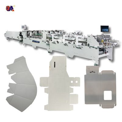 Carton Folding Gluing Semi Automatic Folder Gluer Machine For Box Pasting Machine 380V3P