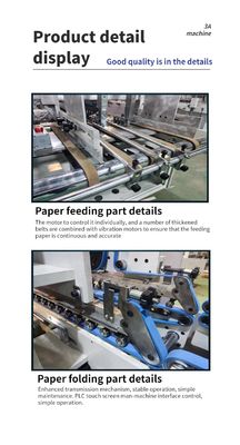 Mini Box Folding Gluing Machine Folder Gluer with Optional Output Department 6*1*1.35M