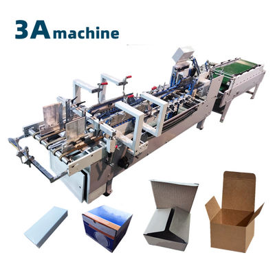 Folding Cardboard Box Machine 6*1*1.35M Paper Box Making Mahine with Glu Machine