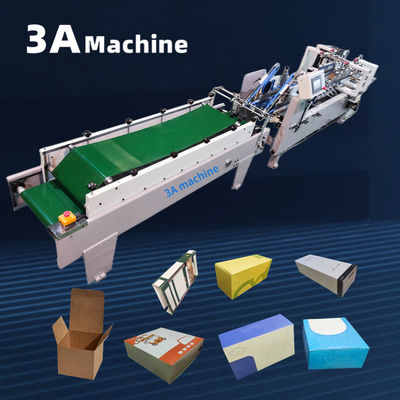 Presentation Folder Gluing Machine 1300KG Weight and Video Feedback for Box Making