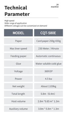 3ACQ 580E Cardboard Folder Gluing Machine Side Glue Folding for Lunch Box Production