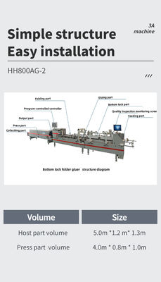 SHH800AG-2 Automatic Bottom Lock Box Folding Gluing Machine for Easy and Box Production
