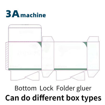 350mm Max. Workable Width Mini Box Folder Gluing Machine with Bottom Lock and Side Glue