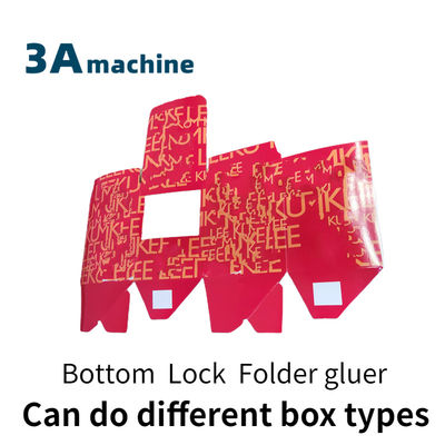 PLC Controlled SHH 800AG-2 Automatic Bottom Lock Box Gluing Machine for Easy Debugging
