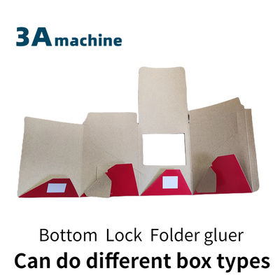 PLC Controlled SHH 800AG-2 Automatic Bottom Lock Box Gluing Machine for Easy Debugging