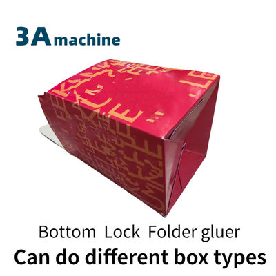 PLC Controlled SHH 800AG-2 Automatic Bottom Lock Box Gluing Machine for Easy Debugging