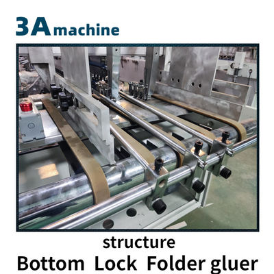 PLC Controlled SHH 800AG-2 Automatic Bottom Lock Box Gluing Machine for Easy Debugging