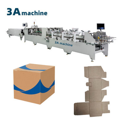 380V Corrugated Box Dual- Lock Bottom Paper Box Folder Gluer Machine for and 2-3 Layers