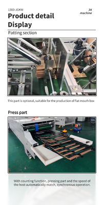 1300 JGKW Corrugated Box Dual- Lock Bottom Pre-Fold Lock Bottom Folder Gluer Machine Hot Glue Machine