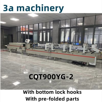 Total length 9.6m automatic lock bottom folder gluer for cardboard box folding machine