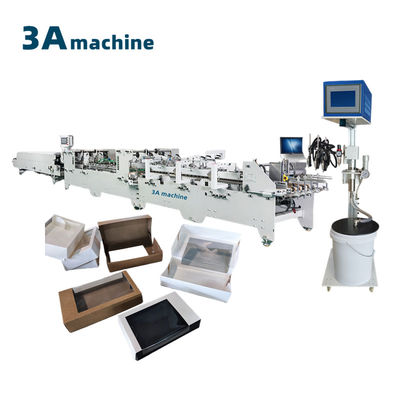 Water Soluble Cold Glue Folder Gluing Machine for 4 Corner and 6 Corner Boxes CQT-1300