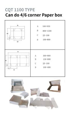 Cardboard Paper 200g-650g 6 Corners Folder Gluer Machine for 4 Corner Box Folding