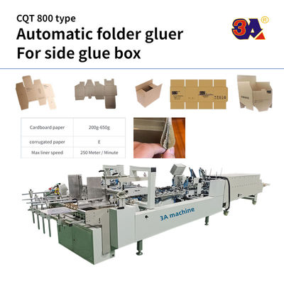 PLC Controlled Automatic Folder Gluing Machine for Side Glue Straight Line Box Bottom Lock