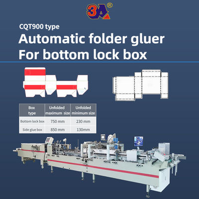 CQT-900type Automatic Folder Gluing Machine for Side Glue Straight Line Box Bottom Lock